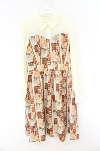 axes femme POETIQUE / ショコラレジメストライプワンピース M