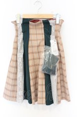 画像1: axes femme POETIQUE / パッチワークミニスカート M ブラウン系×グリーン O-26-09-20-009-AX-SK-IG-OS (1)