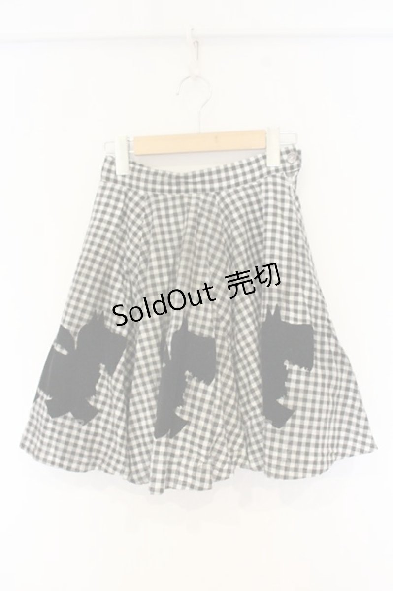 画像1: MILK / テリアフロッキーワッペンスカート  クロ O-26-09-20-014-ML-SK-IG-OS (1)