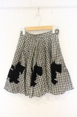 画像1: MILK / テリアフロッキーワッペンスカート  クロ O-26-09-20-014-ML-SK-IG-OS (1)