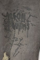 画像2: ALGONQUINS / メッセージプリントダメージデニムパンツ F ブラック O-26-09-20-023-AL-PA-YM-OS (2)