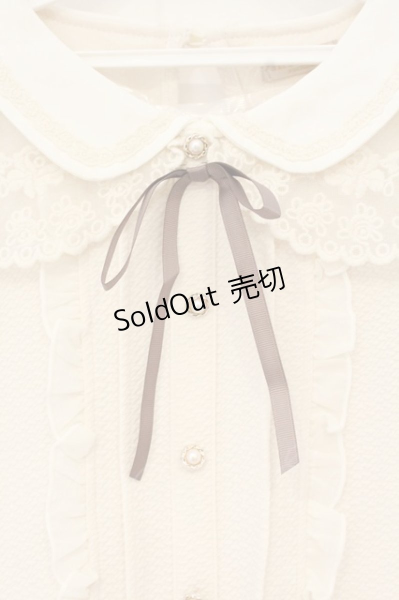 画像2: axes femme POETIQUE / レース襟ブラウス風カットソー M アイボリー O-26-09-21-028-AX-TO-IG-OS (2)