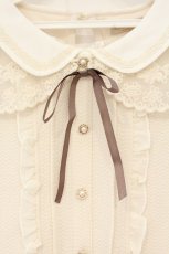 画像2: axes femme POETIQUE / レース襟ブラウス風カットソー M アイボリー O-26-09-21-028-AX-TO-IG-OS (2)