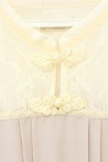 画像2: axes femme POETIQUE / チュールデザインチャイナワンピース M アイボリー O-26-09-21-045-AX-OP-IG-OS (2)