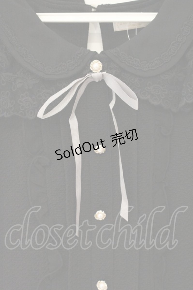 画像2: axes femme POETIQUE / レース襟ブラウス風カットソー M クロ O-26-09-21-050-AX-TO-IG-OS (2)