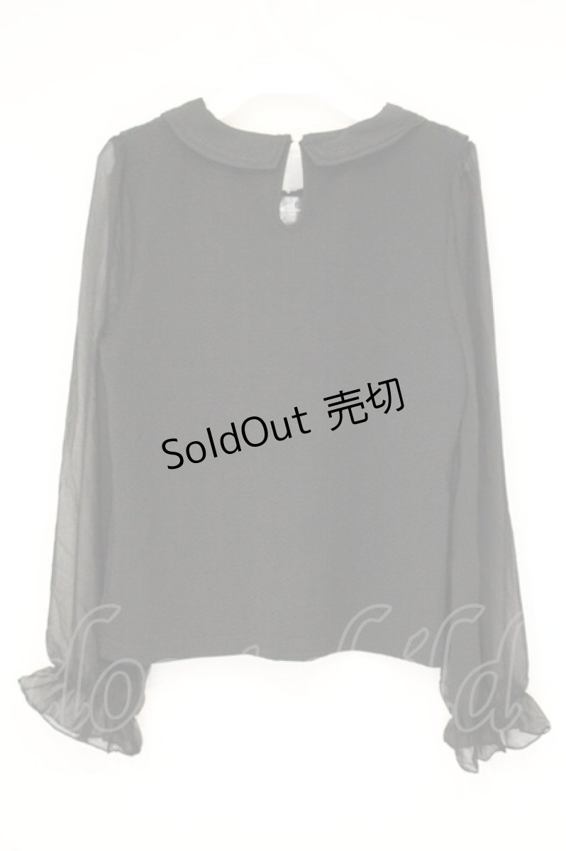 画像3: axes femme POETIQUE / レース襟ブラウス風カットソー M クロ O-26-09-21-050-AX-TO-IG-OS (3)