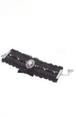 画像1: axes femme / レース×カメオブレスレット  クロ O-26-09-21-1019-AX-AC-OW-OS (1)