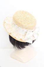 画像2: Kurumi Collaboration / ヴィンテージローズグラン　帽子 57.5cm イエロー系×ナチュラル O-26-09-21-1029-LO-AC-OW-OS (2)