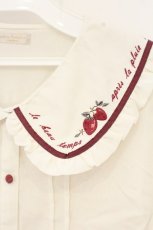 画像2: axes femme POETIQUE / リボン付ストロベリー刺繍ブラウス M アイボリー O-26-09-21-053-AX-BL-IG-OS (2)