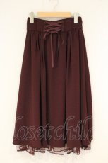 画像1: axes femme POETIQUE / バックフリルレースアップスカート  ワイン O-26-09-21-058-AX-SK-IG-OS (1)