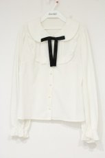 画像1: Ank Rouge / スクエアヨークブラウス M シロ O-26-09-21-075-CA-BL-OW-OS (1)