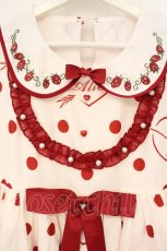 画像2: To Alice / Strawberry Partyワンピース  アイボリー×アカ O-26-09-21-014-LO-OP-IG-OS (2)