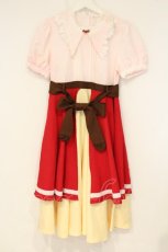 画像1: Favorite / さくらのお爺さんからもらったワンピース S シロ×クリーム×アカ O-26-09-21-015-LO-OP-OW-OS (1)