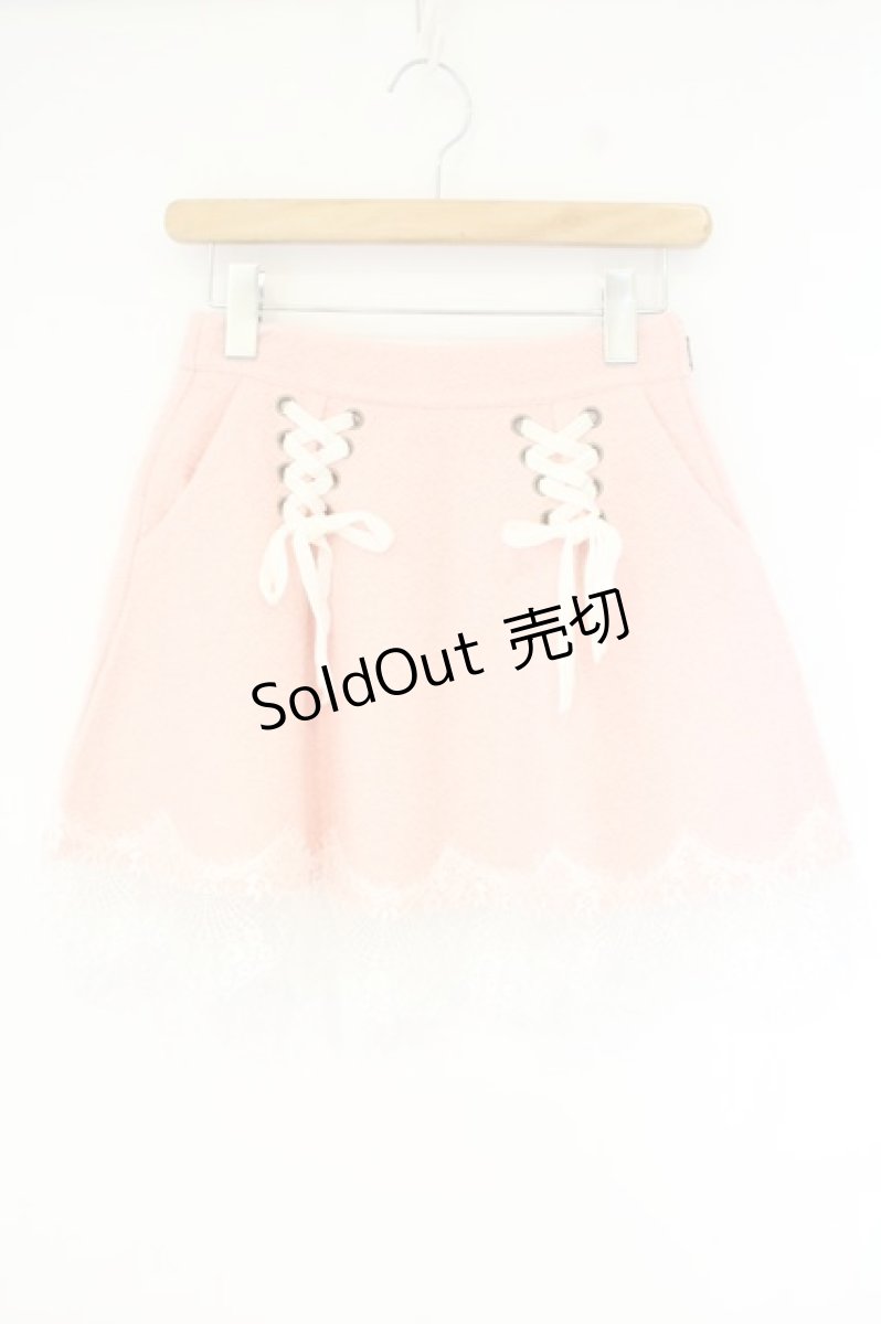 画像1: Swankiss / NF レースアップウールS/K スカート  ピンク O-26-09-22-001-LO-SK-IG-OS (1)