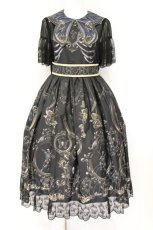 画像1: Royal Princess Alice / Skull Roses Butterfliesワンピース  クロ O-26-09-22-036-LO-OP-OW-OS (1)