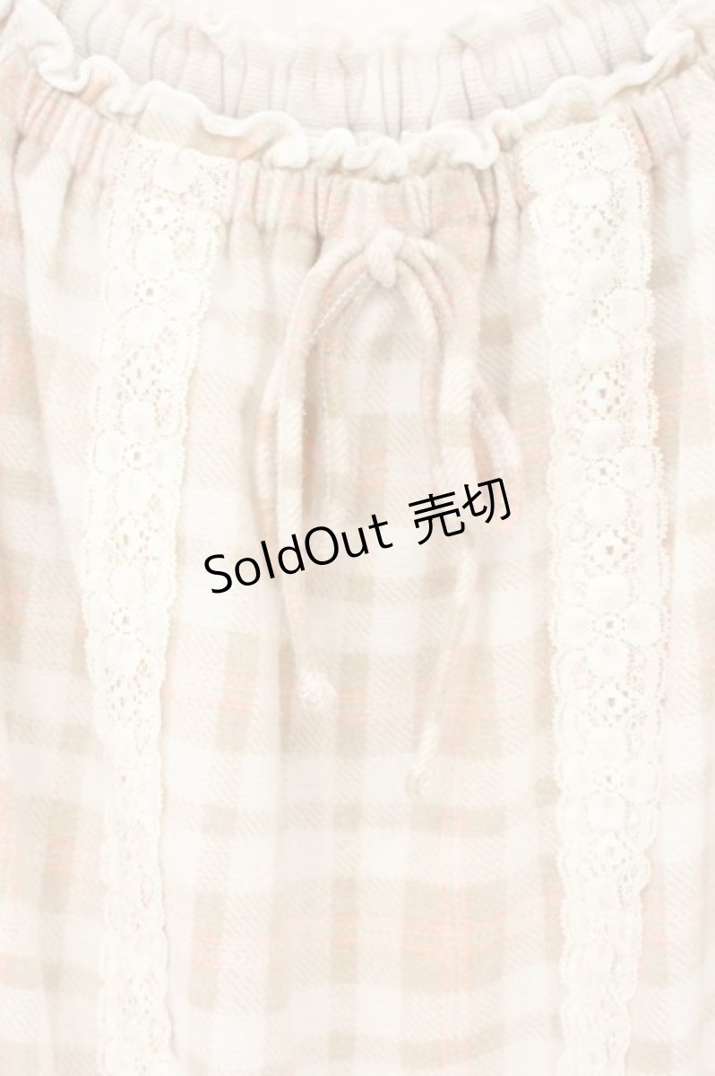 画像2: LIZ LISA / レース配色チェック柄チュニック  ピンク×ブラウンチェック O-26-09-22-038-LO-OP-IG-OS (2)