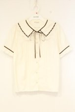 画像1: axes femme / カットワークブラウス  アイボリー×ブラウン O-26-09-22-1019-AX-BL-IG-OS (1)