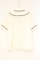 画像3: axes femme / カットワークブラウス  アイボリー×ブラウン O-26-09-22-1019-AX-BL-IG-OS (3)