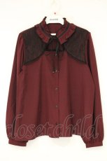 画像1: majoretty / デコルテあきブラウス L ワイン O-26-09-22-1022-LO-BL-IG-OS (1)