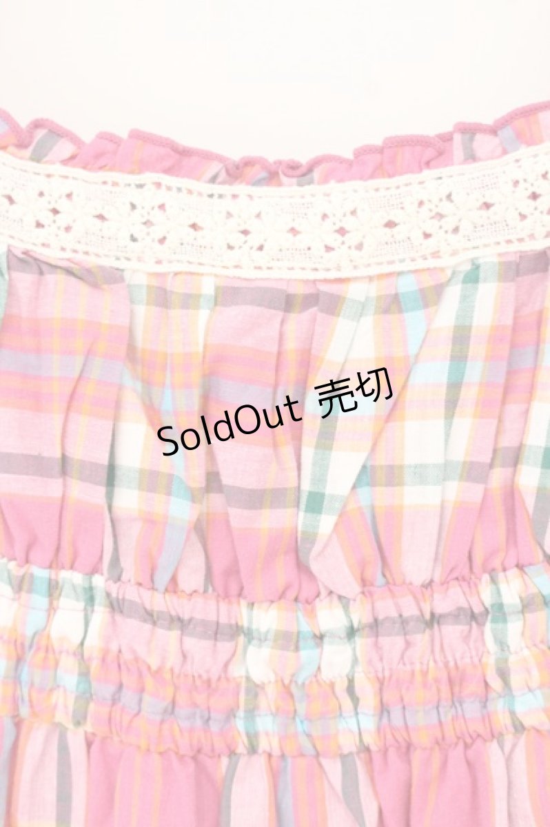 画像2: LIZ LISA / マドラスチェックキャミソールワンピース  ピンク O-26-09-22-052-LO-OP-IG-OS (2)