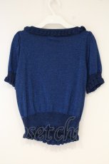 画像4: metamorphose / スクエアあき半袖リボンカーディガン  ブルー O-26-09-22-071-ME-TO-OW-OS (4)