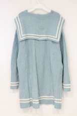 画像3: axes femme POETIQUE / セーラーニットワンピース M サックス O-26-09-22-077-AX-OP-IG-OS (3)
