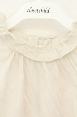 画像2: Perla nell' ostrica / スタンドフリル衿ブラウス  無地/グレーベージュ O-26-09-22-092-LO-BL-OW-OS (2)