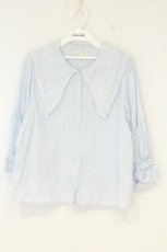画像1: Perla nell' ostrica / コットンパフブラウス  サックス O-26-09-22-093-LO-BL-OW-OS (1)