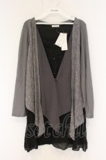 画像1: axes femme / トッパーCD重ね着風チュニ M クロ O-26-09-23-038-AX-TO-OW-OS (1)