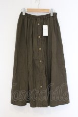 画像1: axes femme / ベルト付きデニムロングスカート M カーキグリーン O-26-09-23-047-AX-SK-OW-OS (1)