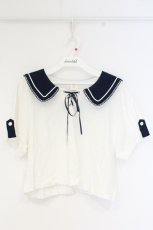 画像1: Secret Honey / スピンドルセーラーカットソー  シロ×ネイビー O-26-09-23-009-CA-TO-OW-OS (1)