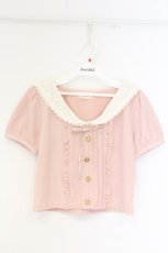 画像1: penderie (LIZ LISA) / レースカラートップス  ピンク×シロ O-26-09-23-012-LO-OP-OW-OS (1)