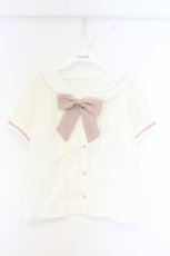画像1: LIZ LISA / メッセージリボンセーラーブラウス  シロ×ピンク O-26-09-23-013-LO-BL-OW-OS (1)