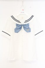 画像1: Secret Honey / テープレースセーラーブラウス  シロ×ネイビー×サックス O-26-09-23-015-CA-BL-OW-OS (1)
