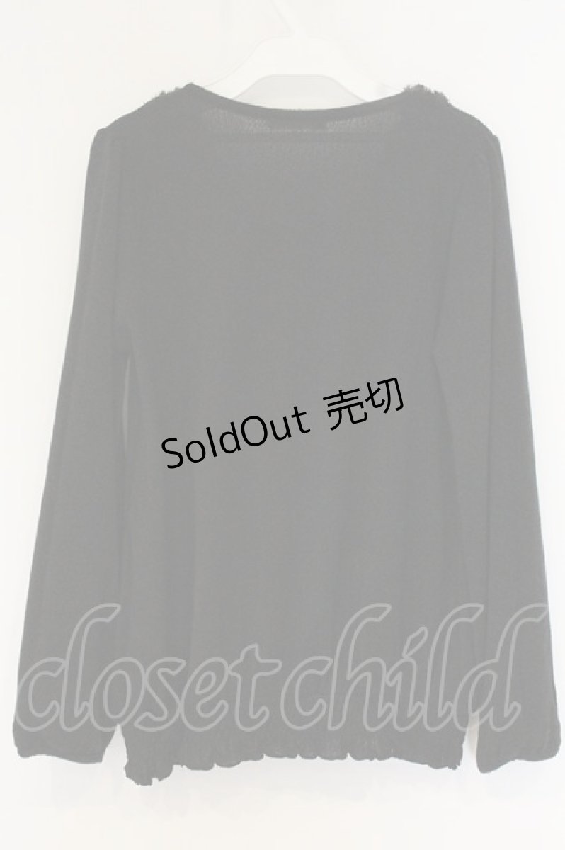 画像2: axes femme / ファー配色ニット M クロ O-26-09-23-027-AX-TO-OW-OS (2)