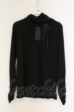 画像1: axes femme / レース重ねタートルネックカットソー M クロ O-26-09-23-032-AX-TO-OW-OS (1)