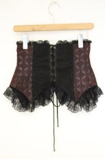 画像4: Qutie Frash / ラメジャガードベルトコルセット  ワイン×ブラック O-26-09-24-030-QU-TO-IG-OS (4)