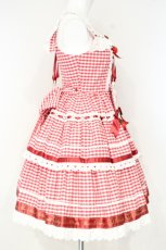 画像5: BABY,THE STARS SHINE BRIGHT / ゆらゆらいちごのHappy Berry Presentギンガムジャンパースカート  アカ O-26-09-24-047-BA-OP-YM-OS (5)