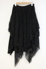 画像1: Drug Honey / レースフィッシュテール編み上げカットスカート  ブラック O-26-09-24-060-PU-SK-IG-OS (1)