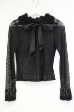 画像1: KILLSTAR / メッシュフリル襟カットソー S ブラック O-26-09-24-066-PU-TO-IG-OS (1)