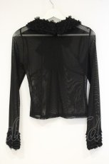 画像3: KILLSTAR / メッシュフリル襟カットソー S ブラック O-26-09-24-066-PU-TO-IG-OS (3)