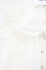 画像2: evelyn / デコルテレースブラウス  シロ O-26-09-24-068-LO-BL-OW-OS (2)