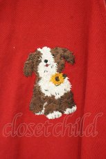 画像2: PINK HOUSE / いぬ刺繍デニムジャンパースカート  アカ O-26-09-24-078-LO-OP-OW-OS (2)