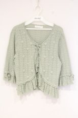 画像1: PINK HOUSE / あじさいモチーフ使いニットボレロ  ミントグリーン O-26-09-24-010-LO-TO-IG-OS (1)