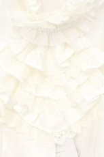 画像2: Moi-meme-Moitie / 薔薇レースストライプジャボ付きブラウス (9号) F ホワイト O-26-09-24-022-MO-BL-IG-OS (2)