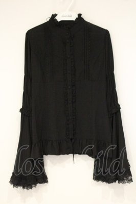 Preview of Stand Collar Princess Sleeve Blouse  ブラック