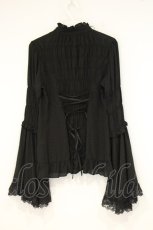 画像4: ATELIER PIERROT / Stand Collar Princess Sleeve Blouse  ブラック O-26-09-24-025-EL-BL-IG-OS (4)