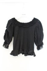 画像1: axes femme POETIQUE / マトン袖リブニットプルオーバー M クロ O-26-09-25-036-AX-TO-OW-OS (1)