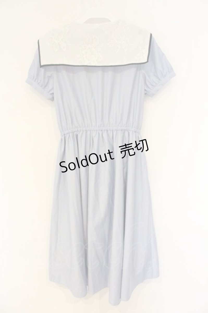 画像3: axes femme POETIQUE / レースセーラーカラーワンピース M サックス O-26-09-25-038-AX-OP-OW-OS (3)
