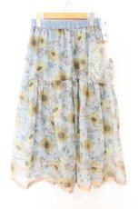 画像1: axes femme / ひまわり柄シアースカート M サックス O-26-09-25-005-AX-SK-OW-OS (1)